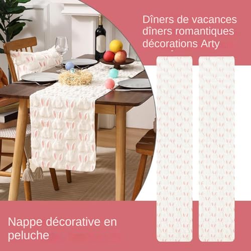 Nappe de Table Printanière et Set en Peluche pour Dîner Saint-Valentin
