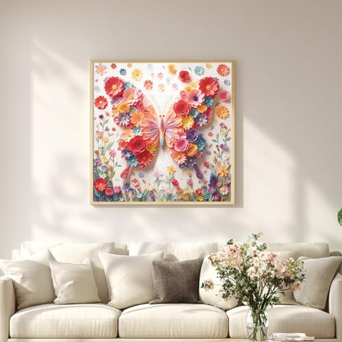 Rompecabezas pickinjoy para adultos de 1000 piezas - Diseño de mariposa con flores miniatura 4