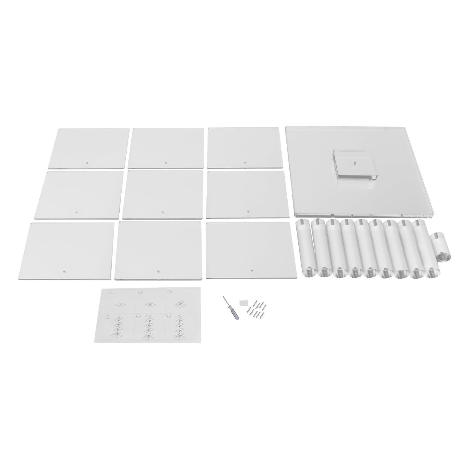 Estantería de pie de acrílico transparente, de 9 pisos, ajustable, vertical, transparente, estrecha, para sala de estar, dormitorio, oficina, hogares