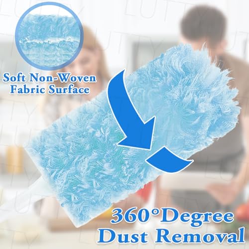 Image of Dusters Refills 40 Count 360Double-Sided 4X Microfibers Disposable Dusting Pads Compatible with Swiffer Duster Refill for Blinds Ceiling Fans Furniture Multi-Surface Dusting(Blue)