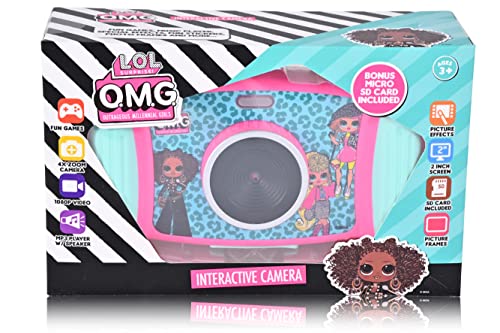 Image of First Trends LOL Surprise OMG Interactive Camera for Kids, Fun Rechargeable Camera for Children with Video, 4 x Zoom Camera, MP3 Player, Cool Games & More- SD Card Included (OMGC3000) (Pink /Blue)