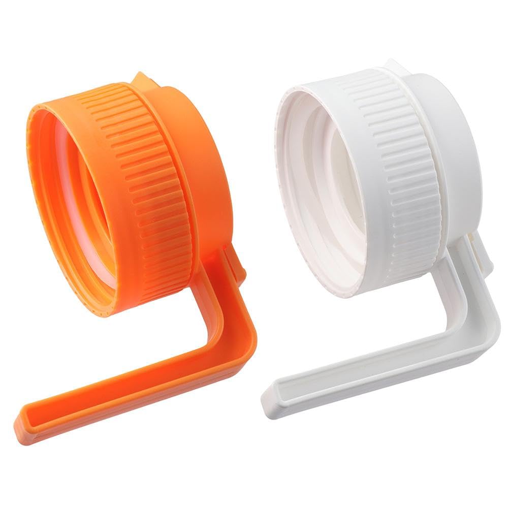 gifthub 2 Pcs Wide Mouth Mason Jar Lids with Handle Reusable, Innovative Plastic Sliding Lid Airtight and Leak-Proof Seal Easy Pour Spout Mason Jar Pitcher for Pouring