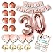 30th Birthday Decorations,Birthday Decorations: 40 Inch 30th Gold Balloons, Pink and Gold Happy Birthday Decorations for Women, Happy Birthday Banner, Confetti Balloons, Rose Gold Heart Balloons