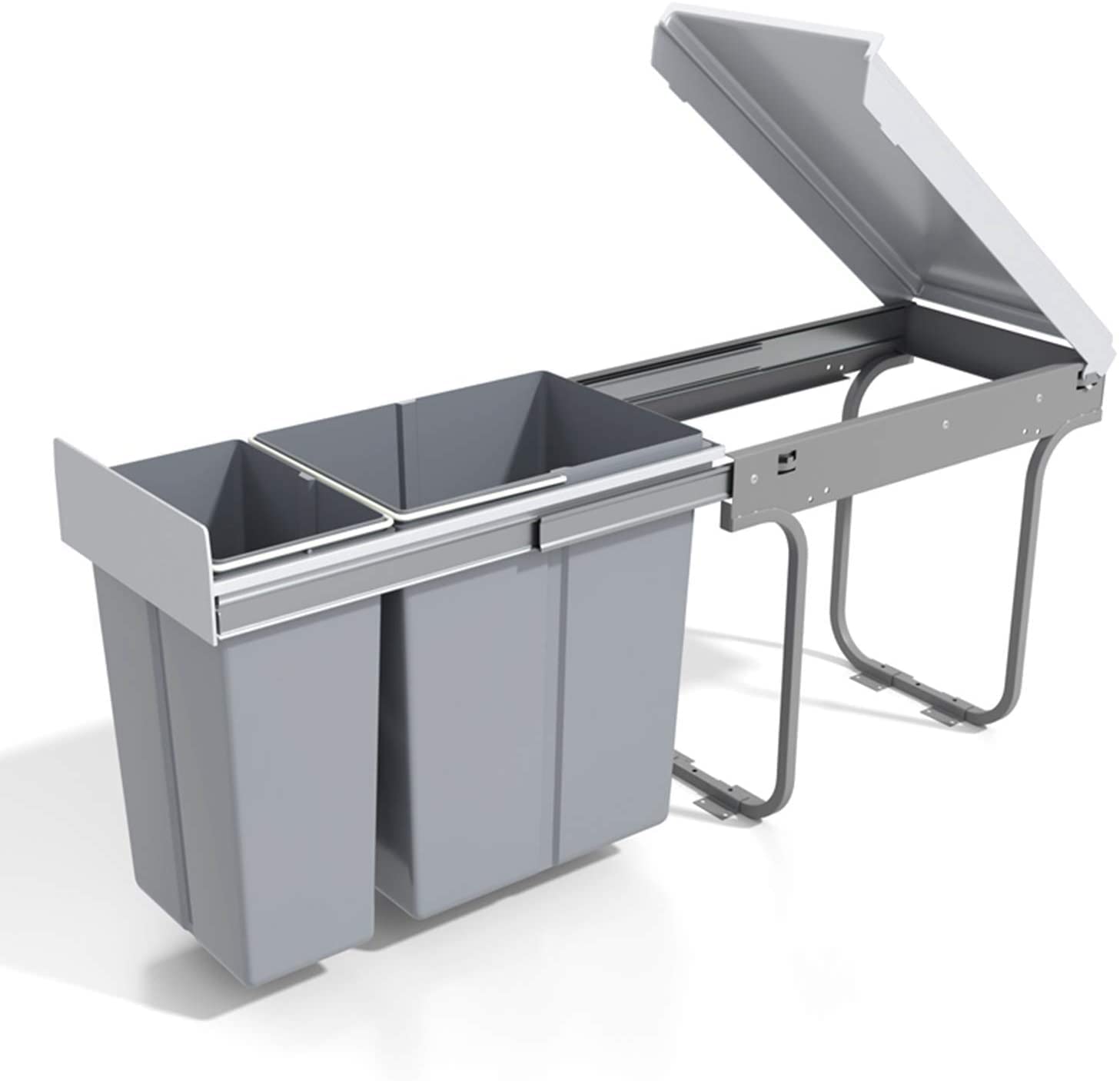 tonchean Pull Out Trash Can Under 20 Quart + 10 Quart Under