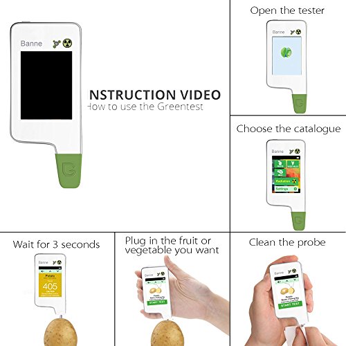 Food Radiation Detector,Banne Portable Touch-Screen Nitrate Detector Radiation Tester Geiger Counter With Built-In Magnet For Fruits,Vegetables,Seafood(Version 5) #TOP3