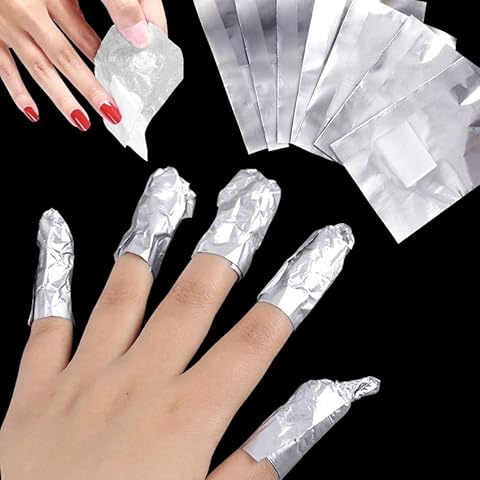 100 PCS nail foil gel aluminium wraps remover for manicure nail art cleaner cuticle pusher cotton pad for nail polishing non liquid nail polish remover Cover