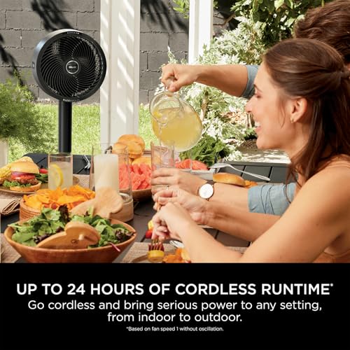 Image of Shark FlexBreeze Cordless Table & Pedestal Fan | 24Hrs Battery | 70 ft Air Throw |BLDC Motor | 180 Oscillation (10 Angles) | 55 Vertical Tilt | 5 Speeds + 2 Breeze Modes | Remote, FA200INBK Black