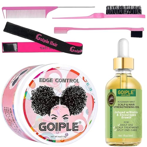 Edge Control Fijación Fuerte, No Grasa Gel Fijador Rizos Hair Gel Sin Descamación Gomina Para Gel De Borde De Cabello Negro Cera Pelo Cepillo De Aceite De Romero Bordes