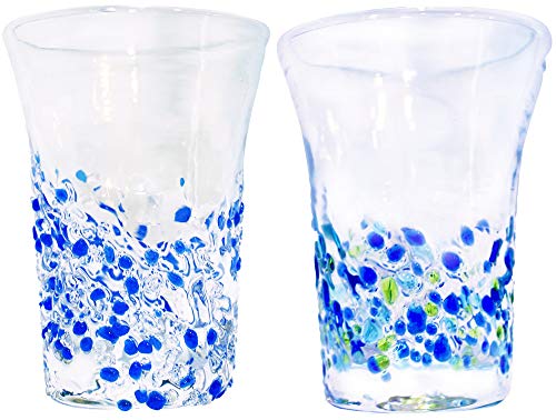Vasos de cerveza Tida Kobo azul/transparente, pack 2