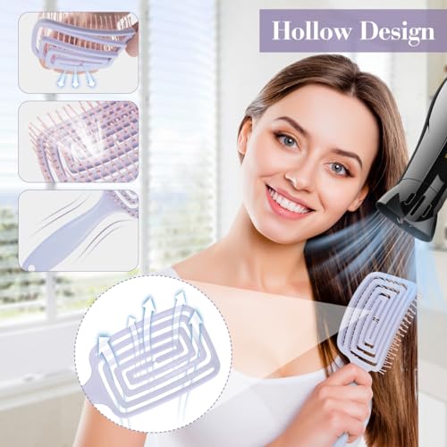 BELICOO Detangler Hair Brush, Wet & Dry Detangling Hair Brush for Women Tangles Hairbrush for Women Men and Kids - Pink - Image 2