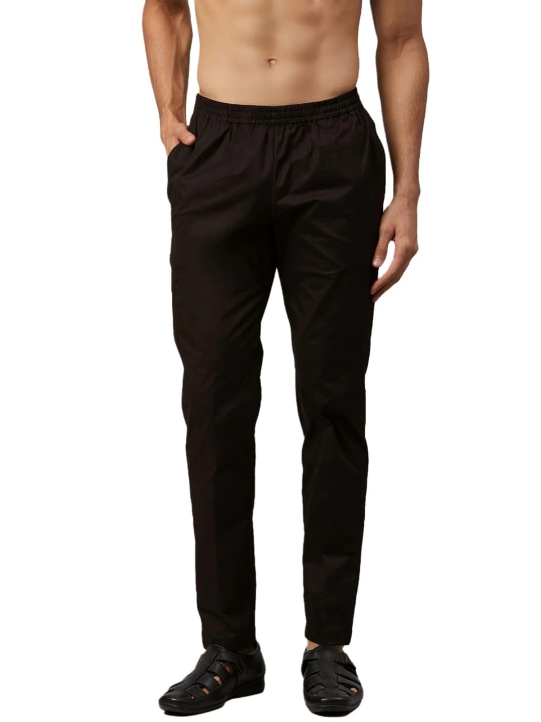 Solid Trouser Style Churidar, has an Elasticated Waistband, Two Side Pockets-image-28