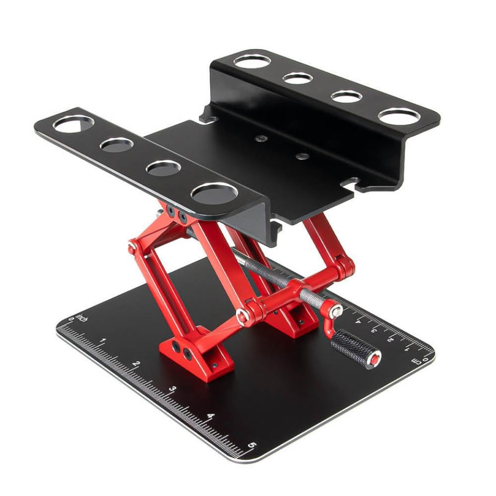 COMODO Adjustable Metal RC Car Work Stand Compatible con 1/8 1/10 1/12 1/16 1/18 Escala RC Cars Truck Buggies(Black B)
