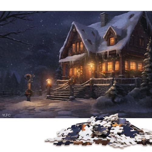Puzzle para adultos, 1000 piezas, con texto en inglés 'It's Christmas', puzles de madera para adultos, 1000 piezas (75 x 50 cm)
