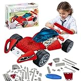 CHOWONE Metal Model Car Building Assembly Toys 166 PCS STEM Erector Sets Car Vehicle Model Construction Set for Boys and Girls Car Building Educational Toy for Kids Ages 8+ (Spidermodel Car)