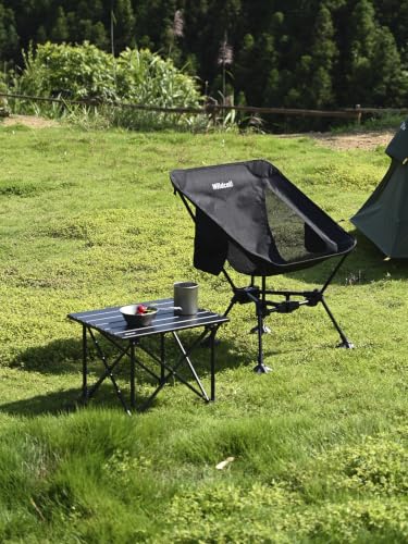 WildCall Silla Plegable Ligera para Camping Silla Anti-hundimiento, Negra miniatura 2