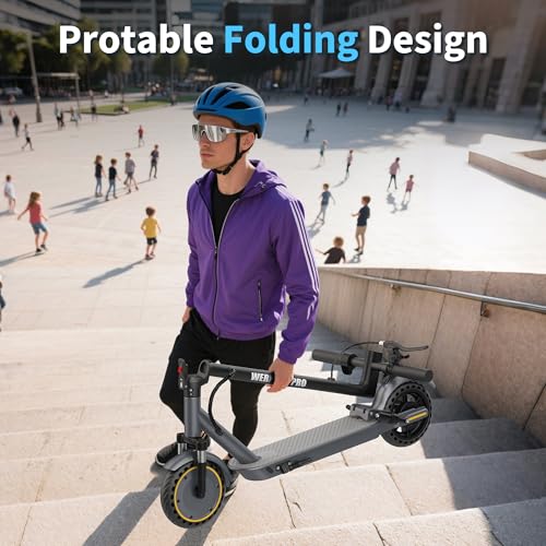 Image of WERHY 8.5 /10 Inch Electric Scooter for Adults, 350 /500W /1000W Motor, 19 /22 MPH Top Speed, 25-32 Miles Range, Folding Commuter E Scooter with Dual Braking