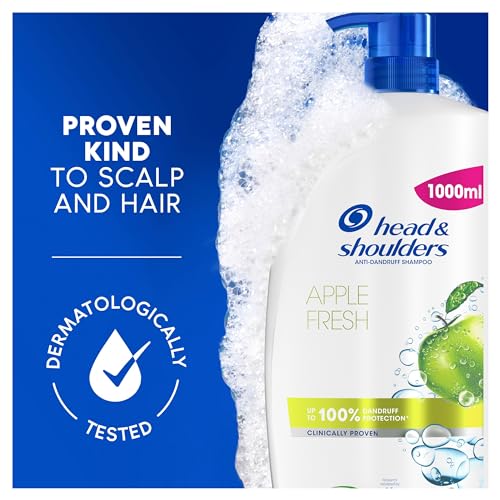 Head & Shoulders Apple Fresh Anti Dandruff Shampoo, 1000ml, Up to 100% Flake Free, Clinically Proven, For Any Hair and Scalp Type, For Daily use, Clean Feeling