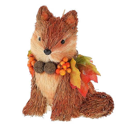 ABOOFAN 2 pcs Capuchin Squirrel Ornament Fox Cupcake Decorating Animal Garden Statue Figurines Fall Table Decor Cupcake Toppers Figures Christmas Garden Desktop Wooden