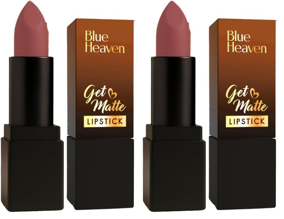 Image of Blue Heaven Get Matte Lipstick | Soft Matte Finish and Lightweight Formula | Intense Pigment | Long-Lasting Lipsticks For Women | 601B | 4gm (Pack of 2)
