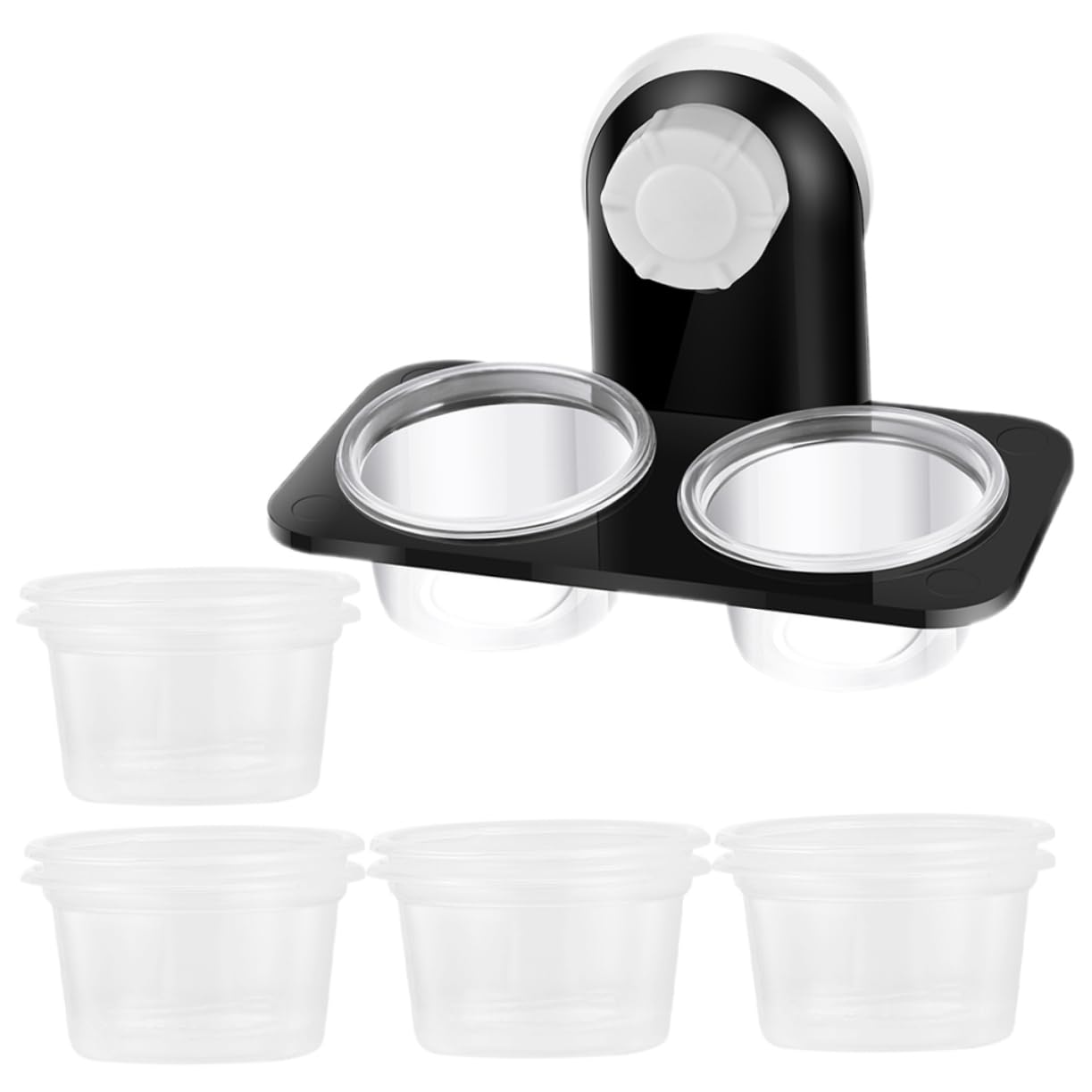 BESTonZON 1Set Reusable Reptile Feeding Container with Suction Cups Hanging Type Multi Function Food Cups for Reptiles Easy to Clean Transparent Dishes for Food and Water