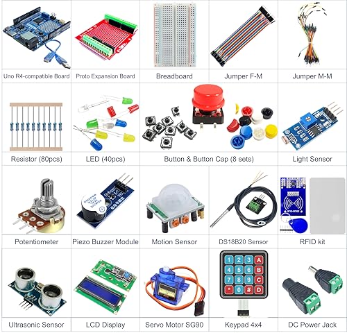 STEM V4 IoT Starter Kit – Fully Compatible with Arduino UNO R4 WiFi, Includes DIYables STEM Board, Sensors, Display, Modules, Expansion Board, Breadboard, Jumper Wires - Image 5