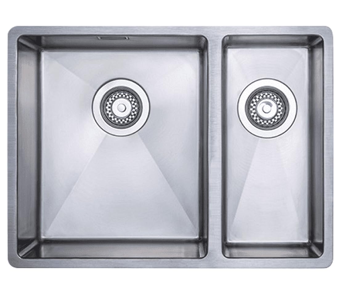 Austen & Co. Ravello Large 1.5 Bowl Stainless Steel Kitchen Sink, Left Hand Main Bowl