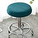 IMIKEYA Hockerbezug Rund, Durchmesser 30cm-40cm Barhockerbezug Rund Hochelastischer Waschbar Drehstuhlhockerbezug Runde Hockerbezug Staubdicht Stuhlbezug, Pfau blau
