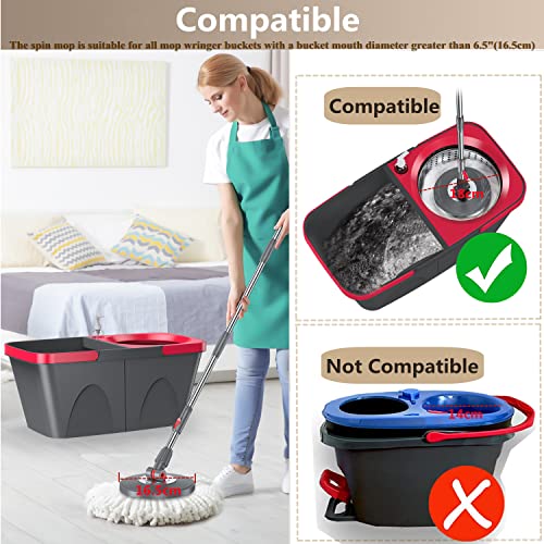 Spin Mop For Floor Cleaning - Microfiber Floor Mop With 2 Pcs Replacement Washable Mop Head, Wet And Dry Use Twist Mop For Wall Hardwood Laminate Tile - Voubien #TOP4