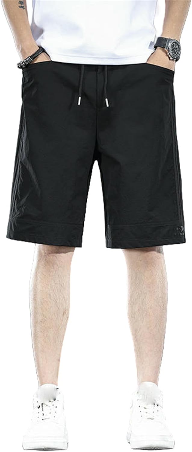Men's Summer Thin Loose Casual Five-Pocket Sport Beach Ice Silk Shorts