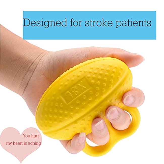 Finger Exerciser Ball & Hand Strengthener, Squeeze Ball Strengthening Equipment for Arthritis, Grip Strength Training for Athletes, Musicians & Physical Therapy Yellow