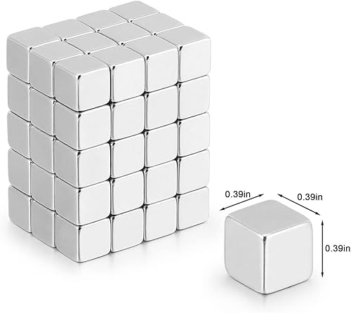 Miniatura 3 de 50 imanes cuadrados en forma de cubo  Imanes para refrigerador de 0.39 x 0.39 x 0.39 pulgadas para refrigerador, imanes cuadrados pequeños para