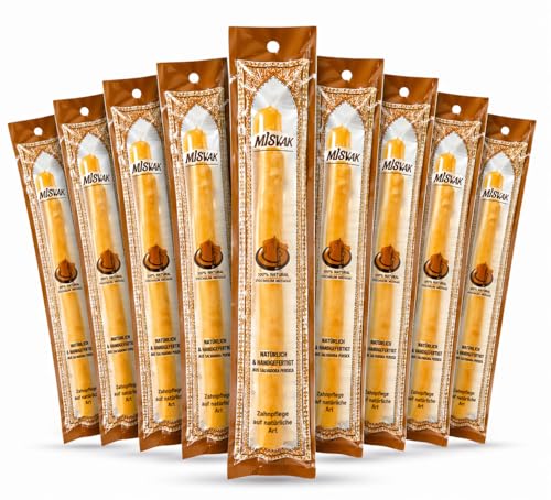 IDOBY Miswak Zahnbürste 10er Pack Zahnputzholz Traditionelle Zahnbürste 100% Natürliche Siwak Stück Miswak Wurzel Reinigend und Aufhellend Umweltfreundlich & Nachhaltig