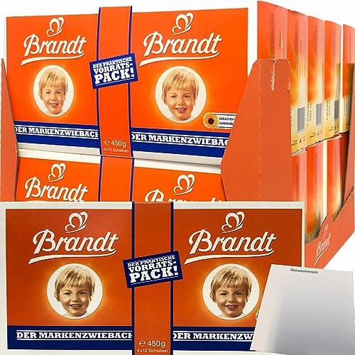 Brandt Markenzwieback der praktische Vorrats-Pack 10er Pack (10x450g Packung) + usy Block