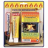 Ideal para estufas, fogones, hornos, hogares, calderas, etc. Articulo tambien conocido como junta vidrio estufa, sellador chimenea, junta fuego estufa, sellador cristal fuego, etc.