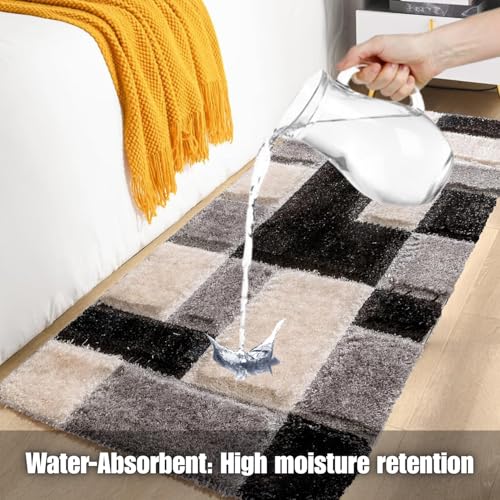 Image of 2x8 feet Soft Runner Rug for Living Room and Bedroom, Modern Indoor Floor Carpet with Non-Slip Backing, Comfortable Decorative Home Decor Rug, Easy Clean & Durable- (3D Silver B, Rectangular)