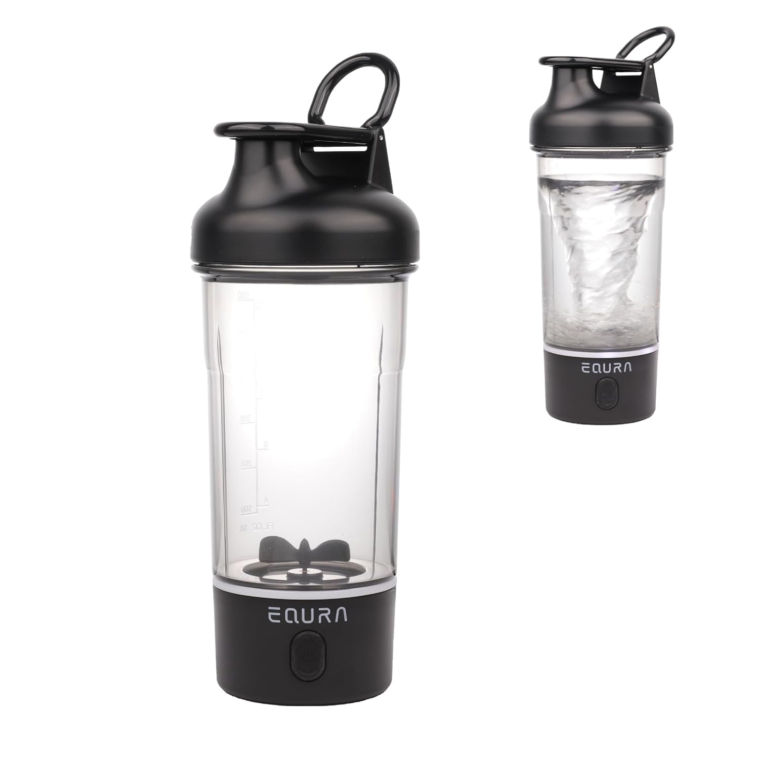 Garrafa Elétrica com Misturador de Proteínas, 750ml, Tritan, Livre de BPA - Copo Portátil Recarregável para Shakes e Substitutos de Refeição (Preto)