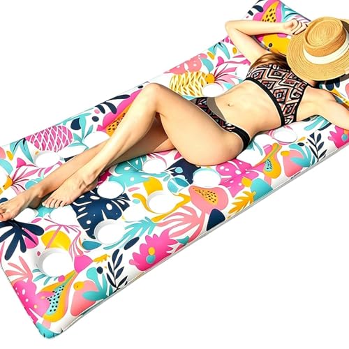 Lit de plage imprimé feuillage tropical matelas gonflable piscine