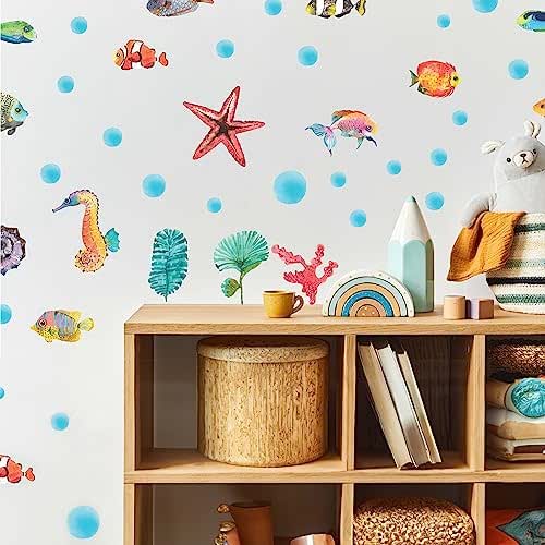 Wallency Rainbow Wall Decals Fabric Wall Decals Fish