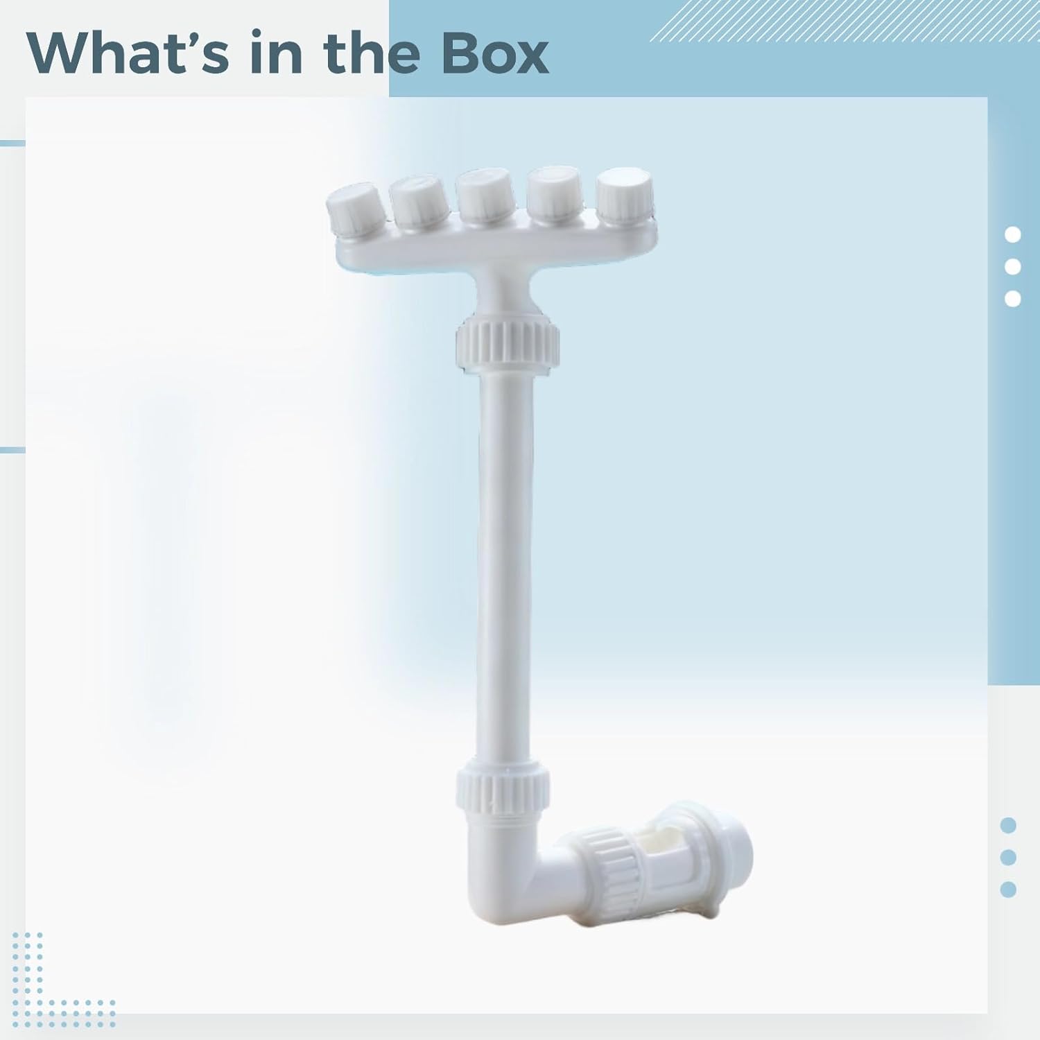 5-Head Garden Sprinkler Pool Fountain, 3-Layer Adapter, 360° Rotating Top Nozzle, Waterfall for Above/Inground Pools, Fish Pond, White