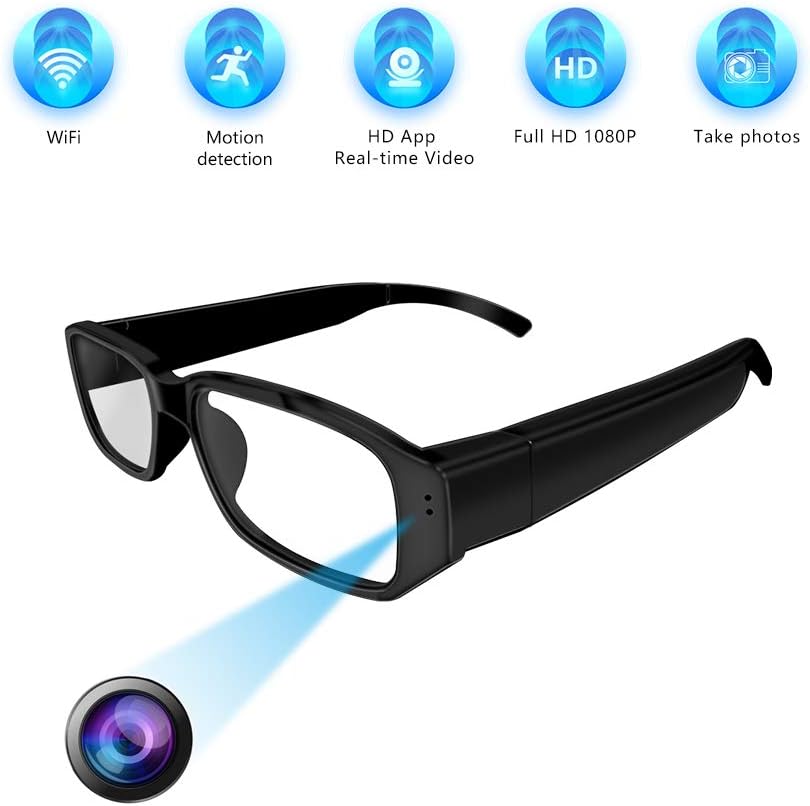 WiFi Hidden Camera Glasses, [LFHMLF-2019Upgraded] -Full HD1080P Remote View Wireless Spy Camera Supports Loop Recording,Snapshot,Mini Digital Camera by Smartphone (iOS/Android)