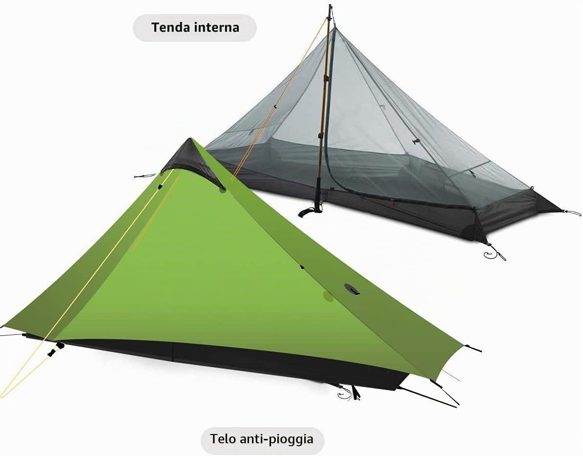 Nuovo LanShan Outdoor Ultralight Tenda da campeggio 1Persone / 2 persone Mesh Tent Shelter -Perfetto per il campeggio, Backpacking e Thru-Hikes