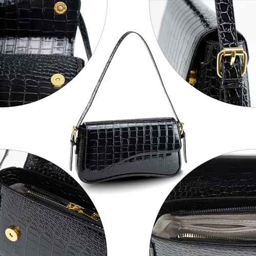 Image of Shoulder Bag for Women Trendy Purse PU Leather Hobo Handbags Clutch Saddle Bag with 2 Removable Stra