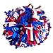 Danzcue 6 Inches Metallic Cheerleading Pom Pom with Baton Handle Pack of 2