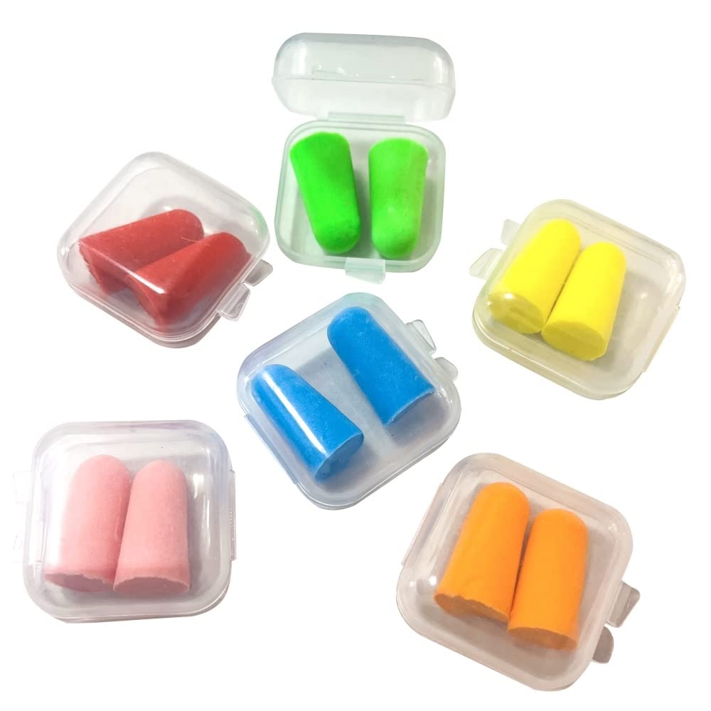 BravebullEarplugs, 6 Pairs of Reusable Sponge Earplugs, Sleep Earplugs, Waterproof Noise-Cancelling Earplugs, Suitable for Sleeping, Traveling, Swimming, Learning Noise-Cancelling