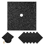 5 Pieces Black Glitter Cardstock Premium Construction Paper for Graduation Caps Decoration, 2025 Congrats Grad Crafts Card Paper for Scrapbook Supplies