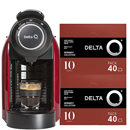 Delta Q - Cafetera de Cápsulas Qool Evolution - Color Rojo - 19 Bares de Presión - Capacidad de 1...