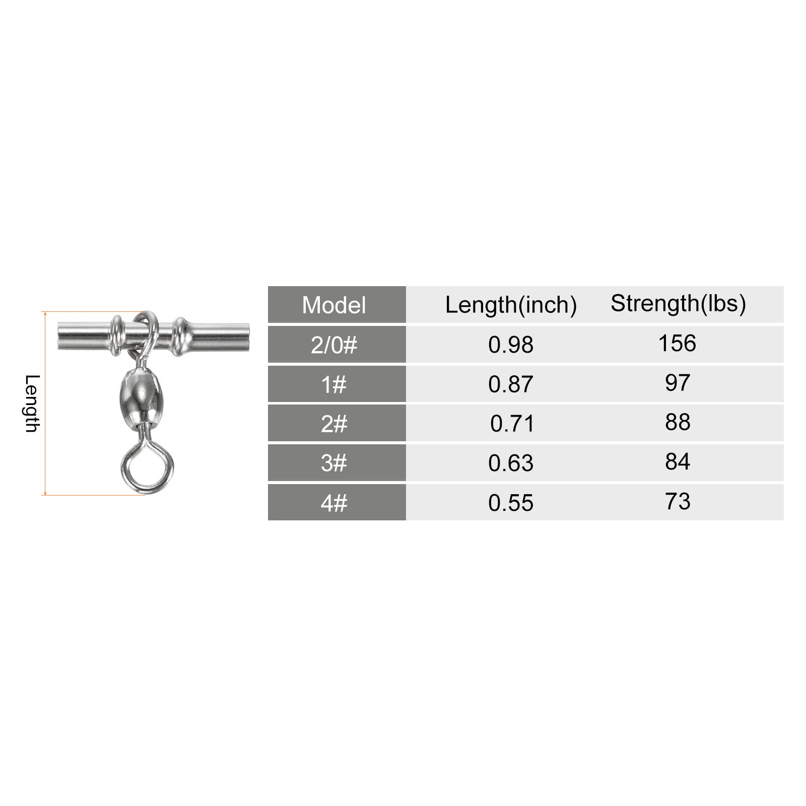 PATIKIL Manga Giratorio, 50uds 156lb Inoxidable Acero Cruzada Línea 3 Vías Pesca Terminal Aparejo, Plata