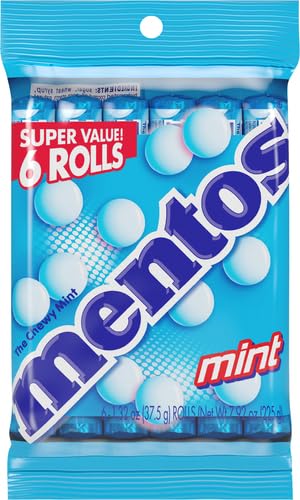 Image of Mentos Chewy Mint Candy Roll, Peppermint, 1.32 ounce /14 Pieces (Pack of 6) multi pack