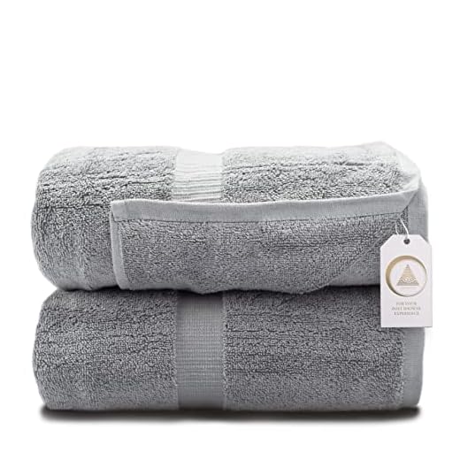 Zenith Luxury Bath Sheets Towels for Adults - Extra Large Bath Towels Set 40X70 Inch, 600 GSM, Oversized Bath Towels Cotton, Bath Sheets, XL Towel 100% Cotton. (2 Pieces,Charcoal)