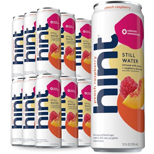 Image of Hint Canned Water, Peach Raspberry - Purified Flavored Water with Zero Calories, Natural Flavors, and Sugar Free - 12 Fl Oz Cans (Pack of 24)
